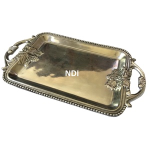 Bandeja de Metal para Restaurante, Suministros de Hotel, Bandeja para Servir Comida, Bandeja para Servidores, Diseño Atractivo, Decoración de Mesa de Cena para Hotel y Hogar - Product Image 3