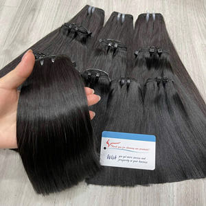 Gran cantidad de cabello liso de hueso vietnamita Mega venta Paquete de cabello vietnamita encaje de cierre de trama para hacer pelucas disponibles - Product Image 3