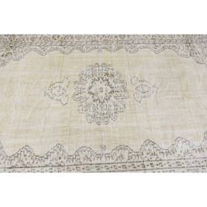 Alfombra turca clásica Vintage Beige 5,3X8,7 pies Respaldo de látex de lana Rectangular Patchwork abstracto para grandes áreas Alfombra de habitación - Product Image 5