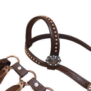 Anneaux en cuivre personnalisés Jeu de clous pour chevaux avec collerette en cuir à franges et collier de poitrine Ensemble de clous pour chevaux occidentaux Fabricant Exportateur - Product Image 4