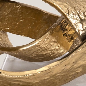 ประติมากรรมอะลูมิเนียมแบบนามธรรม ศิลปะตกแต่งที่เป็นมิตรกับสิ่งแวดล้อม รูปปั้นตกแต่งผิวสัมผัสสีทอง ฐานอะคริลิก ของตกแต่งบ้าน ของประดับตกแต่งห้องนั่งเล่น - Product Image 5