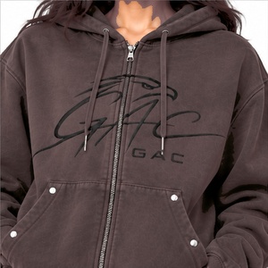Conjunto de Sudadera con Capucha Negra Lavada y Pantalones Cargo de Pierna Ancha para Mujer, con Gráfico de Águila, Cierre con Cordón Frontal, 100% Algodón, Estilo Urbano - Product Image 3
