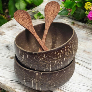 Vajilla sostenible, juego de cuencos y cucharas de coco, cuencos de palma de coco al por mayor, precio más barato, Exportación de fábrica de Vietnam - Product Image 5