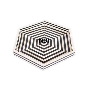 Vaisselle de maison Décoration de table Plateau de service en incrustation d'os Plateau de service pâtes pizza snacks ou serveur de nourriture Plateau en bois - Product Image 3