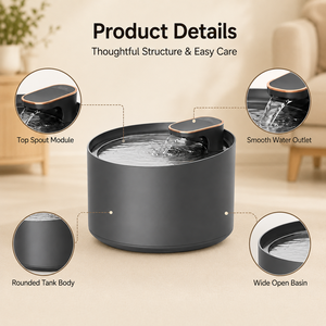 Fontanella d'Acqua Automatica <span class=keywords><strong>per</strong></span> Animali Domestici in Acciaio Inox 304 con Acqua Corrente <span class=keywords><strong>per</strong></span> Gatti e Cani - Product Image 3