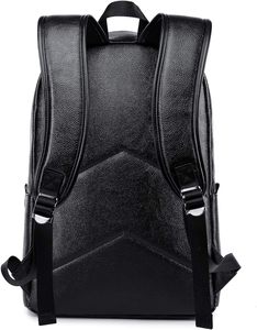 Wholesale Black Leather <b>Laptop</b> <b>Backpack</b> for Men <b>Women</b> Work Travel, Lightweight School <b>Backpack</b> Bookbag for College Students - Product Image 2
