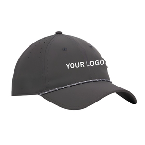 <b>Waterproof</b> Breathable Performance Golf Cap 6-Panel Perforated <b>Hat</b> With Custom 3D Embroidery Logo Velcro Closure For Goft Event - Product Image 4