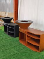 Brasero d'extérieur portable en acier Corten de haute qualité avec traitement antirouille, base de table de 60 cm à 180 cm de diamètre
