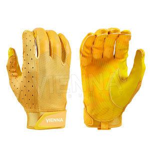 Hot Sell Leather <b>Football</b> Receiver <b>Gloves</b> Custom Printed Breathable Lightweight Anti-Slip Palm % High Quality <b>Youth</b> American - Product Image 1