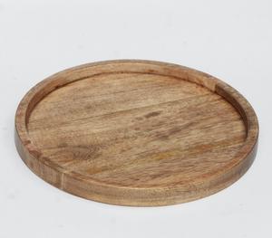 Plato de servicio redondo de madera con diseño de hoja Mango de metal Fabricante al por mayor Diseño personalizado e impresión de logotipos. - Product Image 4