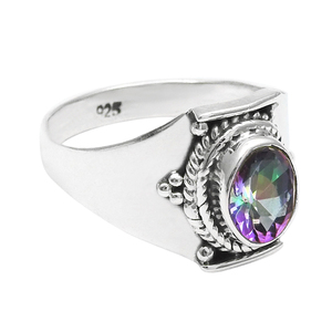 925 argent Sterling mystique topaze fait à la main bagues de luxe vêtements pour femmes Design Vintage bijoux fins fête de mariage anniversaire anneaux - Product Image 2
