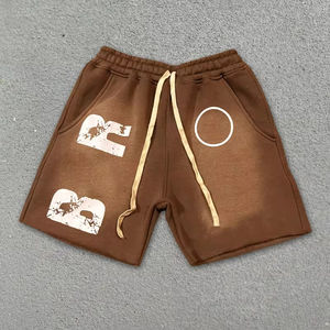 กางเกงขาสั้นผ้าฟลีซสำหรับผู้ชายกางเกงขาสั้นผ้าคอตตอนพิมพ์ลายสไตล์วินเทจซักได้ตามต้องการ - Product Image 2