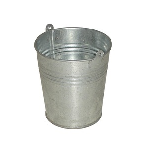 Pot de fleurs en fer galvanisé, seau pour herbes de jardin, seau de couleur naturelle, support de fleurs, jardinière décorative suspendue en métal - Product Image 1