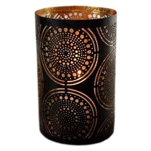 Portavelas votivo perforado de hierro metálico, candelabro votivo de lujo con acabado Chapado en cobre y hierro metálico decorativo - Product Image 6