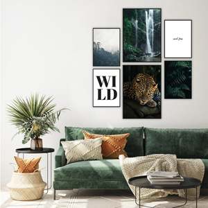 Juego de 6 Impresiones Artísticas de la Selva, Estilo de Diseño Minimalista, Material de Papel - Product Image 1