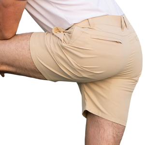 กางเกงขาสั้นเล่นกอล์ฟสำหรับผู้ชายกางเกงขาสั้นระบายอากาศสีพื้นแฟชั่นลำลองสวมใส่ทุกวันแห้งเร็วสำหรับฤดูร้อน - Product Image 4