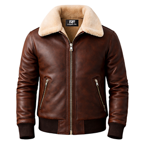 Men's Black Sheep Skin Genuine Leather Streetwear <b>Jacket</b> with Stand Collar Winter Bomber Zipper <b>Heated</b> Windproof Custom OEM - Product Image 3