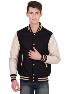 Chaqueta universitaria de lana de alta calidad para hombre, tipo de cierre, bolsillos con botones, chaqueta universitaria de bombardero de béisbol Letterman para hombre - Product Image 2