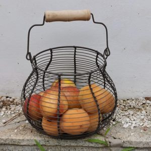 Paniers à oeufs pour ferme d'œufs frais, panier de collecte d'œufs, panier à oeufs pour rassembler des œufs frais, oeuf en fil métallique à poignée ronde - Product Image 6