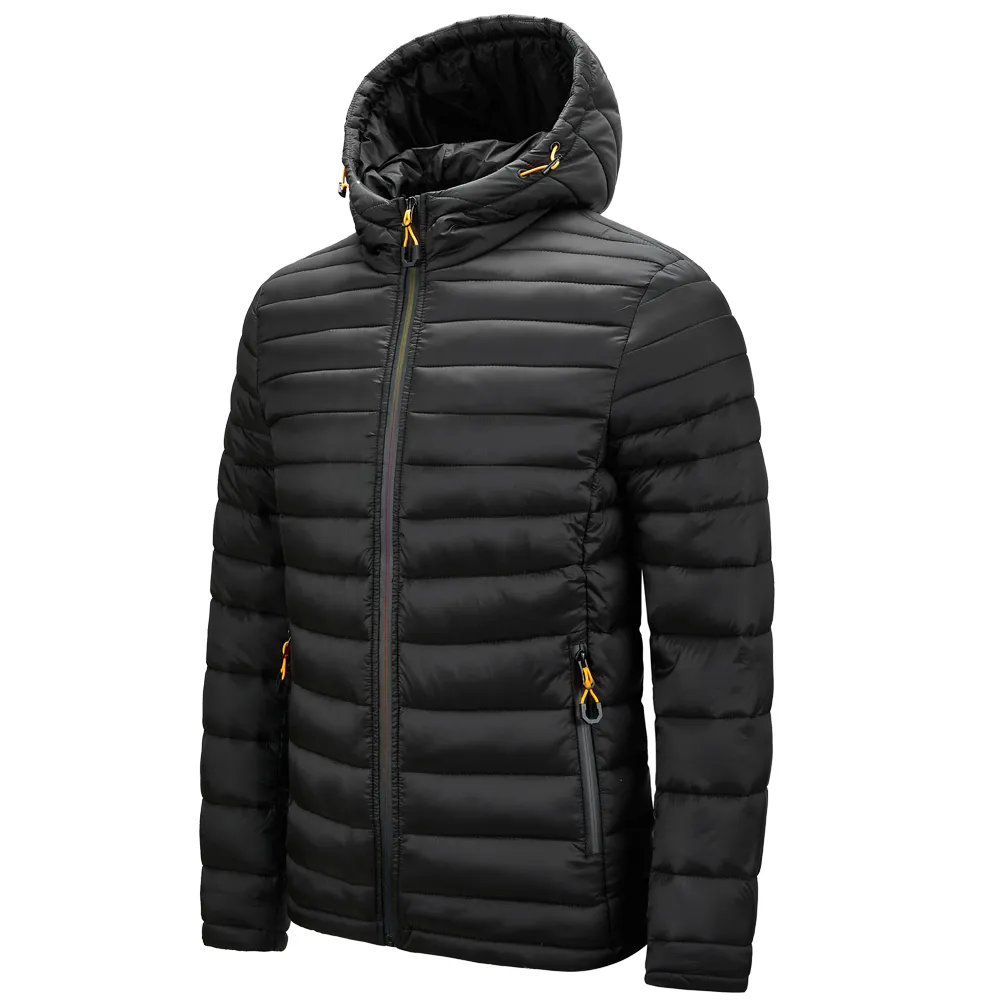 Heren Puffer Jack Custom Logo Winterjas Met Capuchon Windjack Outdoor Streetwear Gewatteerde Jas