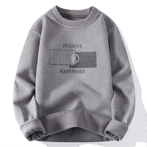 Chaud en gros oem logo conception personnalisée blanc simple pull hommes sweat personnalisé cou hommes sweats - Product Image 3
