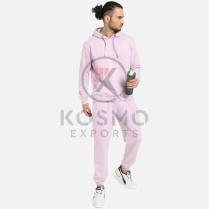 Ensemble de survêtement pour homme en tissu tissé solide d'hiver, sweat à capuche et pantalon, 2 pièces en polaire - Product Image 5