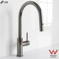 Robinet de cuisine monocommande en laiton certifié sans plomb, à montage sur plan, avec douchette extractible, finition PVD, certifié Watermark, pour hôtel