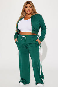 Chándal de mujer, ropa informal lisa, chándal de lana personalizado de alta calidad para mujer, chándal deportivo de lujo de talla grande, conjuntos de dos piezas - Product Image 4