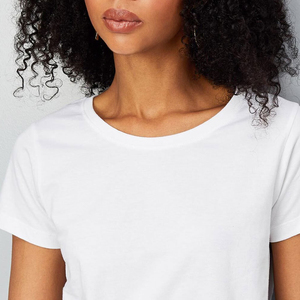 Camisetas de Algodón de Media Manga para Mujer, Tejido Ligero Ecológico, Diseño a Cuadros para Usar Todo el Día en Verano - Product Image 5