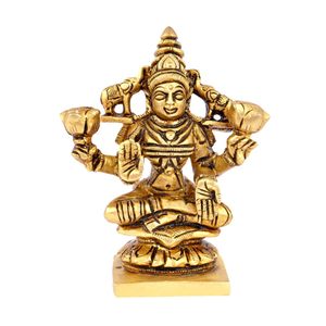Đồng thau gaj laxmi mata tượng 3.8 H x 1.6 W x 2.5 L inch nhà văn phòng trang trí mục Maha <span class=keywords><strong>lakshmi</strong></span> <span class=keywords><strong>maa</strong></span> murti thần tượng 350 kim loại thủ công mỹ nghệ - Product Image 1
