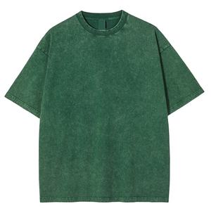 Camiseta informal de gran tamaño 300 GSM para hombre, camisetas holgadas de 100% algodón con patrón sólido de peso pesado - Product Image 1