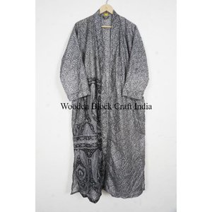 Kimono de Seda de Lujo, Ropa de Estar por Casa, Regalo, Estilo Boho, Festival, Uso Diario de Verano, Sexy, Hecho a Mano, Vintage, Sari, Manga 3/4, Transpirable, Playa - Product Image 4