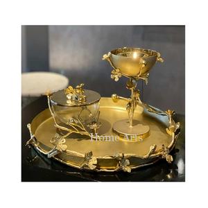 Finest Quality Round Shape Bakhoor Incense <b>Burner</b> In Brass Gold Color Incense <b>Oil</b> <b>Burner</b> For Home Hotel Usage - Product Image 2