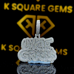 Pendentif Moissanite personnalisé, pendentif Moissanite VVS en pendentif, pendentif Moissanite VVS, pendentif Moissanite Hip Hop en argent, bijoux pour hommes - Product Image 5