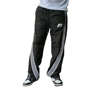 Pantalon de survêtement large pour homme 100 % nylon, léger, respirant, brodé, rayé, grande taille, décontracté et performant, vente en gros - Product Image 1