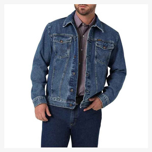 Veste en jean personnalisée de couleur tendance pour homme, tissu de haute qualité, taille haute, col montant, tendance, décontractée, vêtements d'extérieur - Product Image 1