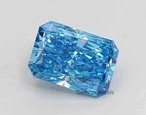 Diamante suelto de laboratorio de 2 quilates, corte radiante, color azul intenso, certificado IGI, claridad VS, para la elaboración de joyas. - Product Image 1