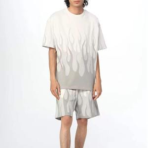 Conjuntos de dos piezas con estampado informal para hombre, transpirables, de secado rápido y algodón elástico, manga corta, OEM personalizado al por mayor - Product Image 1