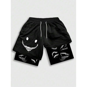 Short de basket-ball décontracté en maille respirante pour hommes avec design 2 en 1 adapté à un usage quotidien au printemps et en été - Product Image 1