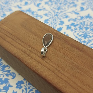 Plata de Ley 925, atractivo Colgante de Piedra ahumada facetada Natural, último diseño de joyería de moda de la India, Plata al por mayor - Product Image 3