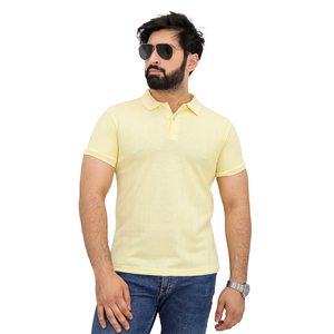 Polo à manches courtes coupe ajustée pour homme Top d'été décontracté en tricot de coton pour un usage quotidien - Product Image 1