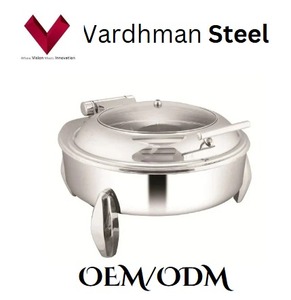 Plat chauffant rond en acier inoxydable personnalisé avec logo, 7L, idéal pour la restauration et les grands rassemblements, plat chauffant rond en acier inoxydable de 7L - Product Image 5