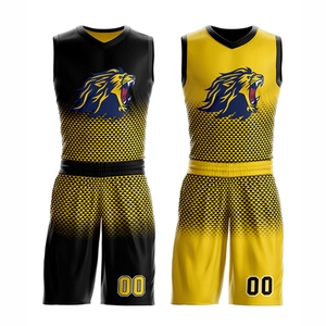 Shorts respirants d'uniformes de basket-ball réversibles de qualité supérieure personnalisés avec des techniques d'impression d'été de grande taille de conception personnalisée - Product Image 1