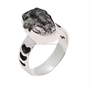 Anillo de diseñador de piedras preciosas en bruto Herkimer Natural de Plata de Ley 925, anillo de moda para regalo, fiesta para Unisex - Product Image 3