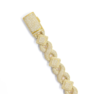 Moissanite Diamond 14K Gold Fine Diamond Jewelry High On Demand Square Infinity Link Hip Hop Pulsera - Product Image 1