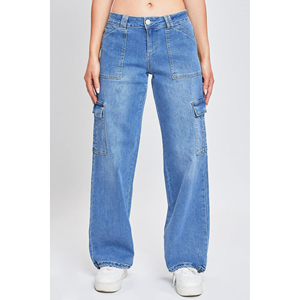 Nueva moda Pantalones Cargo rectos Mujer pierna ancha ropa de calle Ropa De Mujer Vintage Baggy Denim Jeans prendas de vestir exteriores pantalones De Mujer - Product Image 3