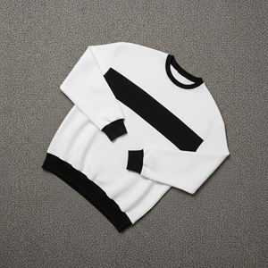 Sweat-shirts et pulls à capuche sur mesure, coupe ample, 100% coton, 400 GSM, poids lourd, col rond, blocs de couleur, logo brodé personnalisé - Product Image 2