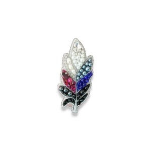 Broche en cuivre feuille avec broderie à la main perle et conception perlée de fil de lingot-cadeau de fiançailles de mariage pour enfants - Product Image 1