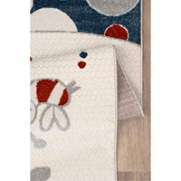 Tapis moderne doux et antiallergique pour chambre d'enfant, fabriqué à la machine, blanc romain, tissé, à franges, design coloré, en polypropylène