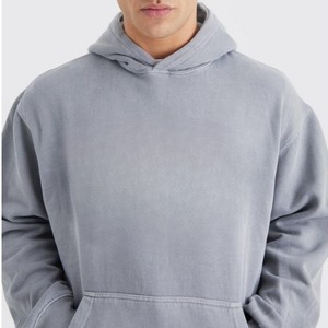 Sweats à capuche délavés pour hommes coupe boxe Streetwear pull en coton lourd sweats à capuche vintage en détresse pour hommes - Product Image 6